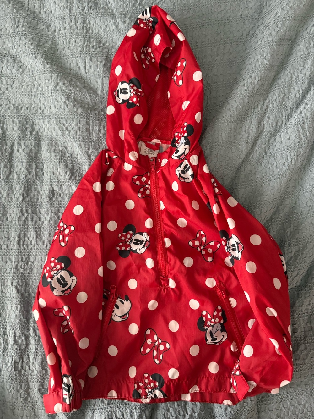 Disney Kids Red Polka Dot Minnie Mouse Packable Rain Jacket